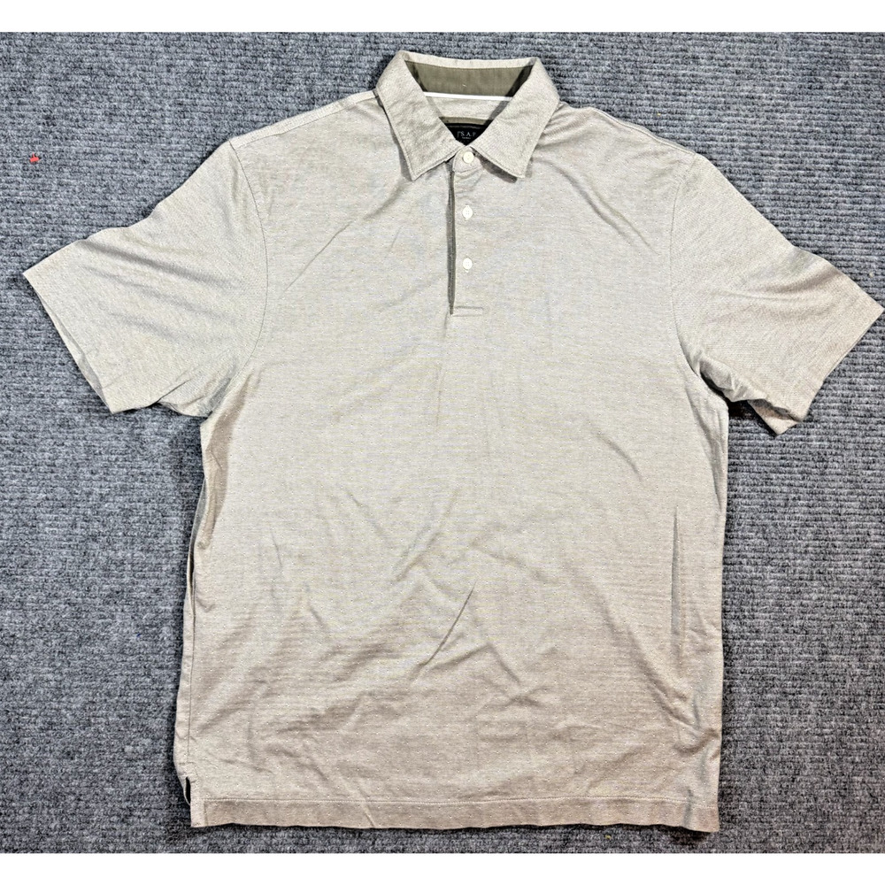 Jos A Bank Reserve Polo Shirt Men's Large Tan Short Sleeve Cotton Classic Fit